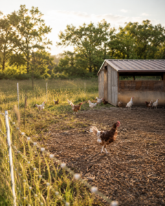 Poules élevées en plein air